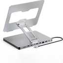 USB C Hub Stand for MacBook Pro, 10 in 1 Adapter for MacBook Air Docking Station with 4K 60Hz HDMI, RJ45 Gigabit Ethernet, SD/TF Card Reader, 4 USB 3.0 for iPad/Dell HP/Surface/Lenovo Laptop Dock