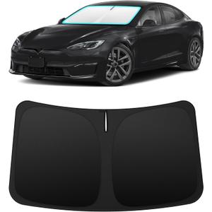 INSAUTO Custom Fit Windshield Sun Shade Accessories for Tesla Model S 2012-2026, Foldable Front Window Sunshade, UV & Heat Reflector, Keeps Interior Cool, Includes Storage Bag