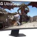 LG 32GS60QC-B Ultragear 32-inch Curved Gaming Monitor QHD (2560x1440) 180Hz 1ms 1000R AMD FreeSync HDR10 HDMIx2 DisplayPort Borderless Design Black Stabilizer DAS Crosshair FPS Counter - Black