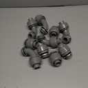 Conduit Connectors, 1 Inch Liquid Tight Connector NPT Non-Metallic for PVC Electrical Flexible Conduit Fittings, 5 Straight and 5 Angle 90 Degree, UL Listed, Grey (10-Pack)
