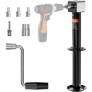 YOMILINK Upgrade 5000 lbs Trailer Jack, A-Frame Dirll Trailer Jack, 23" Vertical Travel, 20-24V Cordless Drill Compatible, Adjustable Drop Leg
