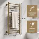 Poloma Wall Mounted Heated Towel Racks for Bathrooms. Electric Towel Warmer Rack Heater, 12Bars Gold, CSA Certified.