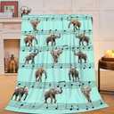Elephant Blanket Musical Notes Decor Throw Blanket Super Soft Flannel Lightweight Fluffy Plush Fuzzy Fleece Blanket Gifts for Girl Woman Boys Kids Adults Man for Bed Sofa 40"X50"