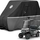 Waterproof Golf Cart Cover, 420D Heavy Duty Marine Grade Fabric, Universal Fits for Most Brand 4+2 Passengers Yamaha, Club Car, EZGO Golf Cart -Black/Gray-XL