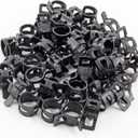 50Pcs 3/8" Spring Band Type Action Hose Clamp,10mm Black Manganese Steel Spring Clip Pipe, for Fuel Line Silicone Hose Line Water Pipe