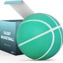 Silent Basketball Size 7 (29.5")  Grooved Airless Foam Indoor Basketball for Quiet Dribbling and Indoor Training, Pro PU Material  Achieve Real Feel Higher Bounce Quieter (Green)