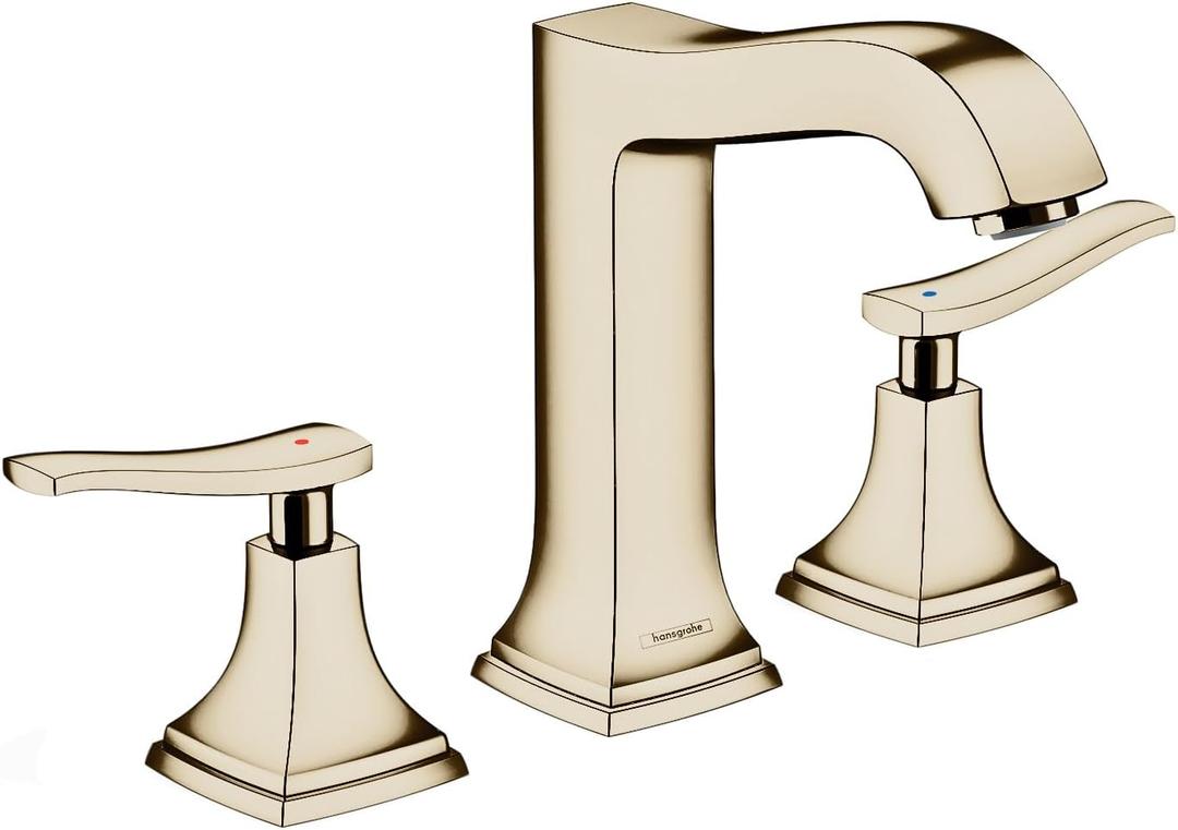 hansgrohe Metropol Classic Classic 2-Handle 3-Hole 8-inch Tall Bathroom Sink Faucet in Polished Nickel, 31331831