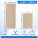 Hargiis Non Slip Bathtub Mat, Foot Scrubber Anti Slip Fast Drying Shower Mat for Tub, Floor,Bathroom, Home, Kitchen, Hotel, Beige, 24x16 Inches