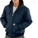 Carhartt Men's J140 Duck Active Jacket - Quilted Flannel Lined (XX-Large Tall, Dark Navy)