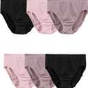 Fruit of the Loom womens Seamless Panties Briefs, Signature Hi Cut - 6 Pack - Multicolor, 7