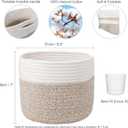 Woven Cotton Rope Plant Basket for 8" Flower Pot Small Basket for Plants Storage Organizer H7.5 x W8.5