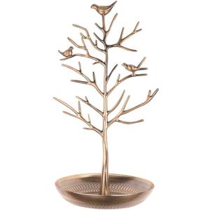 INVIKTUS Silver Birds Tree Jewelry Stand Display Earring Necklace Holder Organizer Rack Tower (antique cyan)