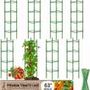 Riare 8 Pack 5.2 FT Tomato Cages for Garden- 63inches Heavy Duty Tomato Stakes and Supports, Adjustable Tall Tomato Plant Support Trellis for Pots, Raised Garden Bed, Climbing Vegetables Plants
