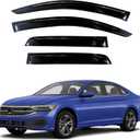 KPY Window Visor Compatible with Volkswagen (VW) Jetta 2019-2023, 4PC Rain Guard Side Window Vent Deflectors Tape-On Style, 2019 2020 2021 2022 2023