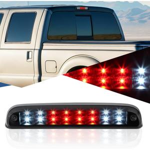 Auto Dynasty Dual Row LED Center High Mount Stop Lamp Third Brake Cargo Light for Ford F250 F350 Super Duty 99-16 | Ranger 93-11, Explorer Sport Trac 01-05 | Mazda B-Series 94-10, Black Housing, Smoke (Black / Smoked)
