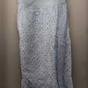 PRETTYGARDEN Summer Dresses for Women 2025 Eyelet Square Neck Puff Sleeve Smocked Wedding Guest Maxi Dress with Pockets, Size Large