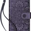 Wallet Case for iPhone 16 Pro,[RFID Blocking] 3 Card Holder Stand with Credit Card Slot PU Leather Magnetic Protective Flip Cover for iPhone 16 Pro (Dark Purple)