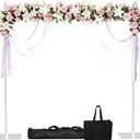 HAYOHRT 10x10 ft Pipe and Drape Backdrop Stand Kit Heavy Duty Backdrop Stand Adjustable Photo Background with Metal Base for Parties Wedding Video Studio Birthday Background Stand Silver