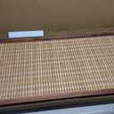 Furnnylane 3 Panel Short Room Divider Screen,Brown Freestanding Partition,Small Bamboo Panel Divider for Room Seperation,3.95 FT Tall