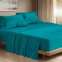 THREAD SPREAD 100% Egyptian Cotton Sheets Queen Size - 1200 Thread Count 4 PC Queen Sheet Set Egyptian Cotton, Sateen Weave Luxury Sheets Queen Size, High Thread Count Sheets, 17" Deep Pocket - Teal