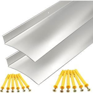 Aluminum Overhead Door Rain Drip Cap Guard for Exterior Door and Window Top,43.3 Drip Edge Flashing,Deflectord,Diverter, Anodized 2PCS Silver