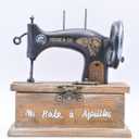 Decorative Tabletop Mini Wooden Jewelry Box Retro Classic Sewing Machine Style Home Decor (1 pcs)