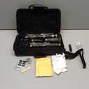 Eastar B Flat Clarinet for Beginner, Ebonite Clarinet Nickel-plated with 2 Barrels, 3 Reeds, White Gloves, Hard Case, Cleaning Kt, ECL-300