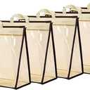 fazhongfa 5 PCS Hanging Handbag Storage Organizer Non-Woven Transparent Dust-proof Homewares Purse Wallet Closet Storage Bag with Zipper and Handle (XL)