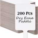 Seajan 200 Pack Dry Erase Answer Paddle Bulk Whiteboard Wooden Handheld Double Sided Auction Paddles Dry Erase Answer Board for Classroom Teaching Office Meeting Family Party, (Rectangle)