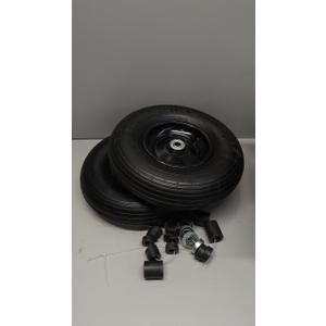 AR-PRO (2-Pack) 4.00-6" Tire and Wheel, 13" Pneumatic Tire and Rim for Wheelbarrow, 5/8" extra 3/4" Bearings and 1.75" Centered Hub, Fit for Most Garden Carts Hand Truck (Extra Nylon Spacers)