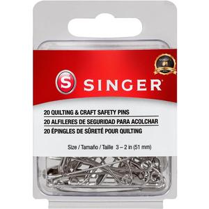 SINGER 00206 Quilting and Craft Safety Pins, Size 3, 20-Count,