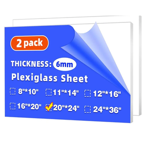 Plexiglass Sheets (6mm Thick (1/4"), 20" x 24" (2 Pack)