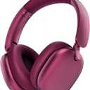 RORSOU C6 Active Noise Cancelling Headphones, Wireless Over Ear Bluetooth Headphones, 60H Playtime, Lightweight Folding Deep Bass Comfort Fit Ear Cups Headset with Mic for iPad/Travel/PC/Home Red