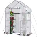 WORKPRO Greenhouse, 56"X 28" X 77" Portable Small Greenhouses for Outdoors & Indoors, Sturdy Green House Kit with Thicken PE Cover, Windows, 3 Tier 4 Shelves for Patio, Backyard, Balcony