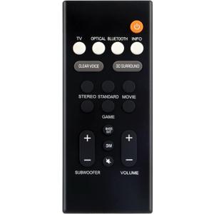 AULCMEET Remote Control Replacement for Yamaha SR-B20A VDQ7630 SR-C20A SR-B20ABL SR-C20ABL ATS-C200 Sound Bar