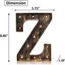 OYCBUZO Golden Black Led Marquee Letter - Industrial, Vintage Style Light Up Alphabet Letter Sign for Cafe Wedding Birthday Party Christmas Lamp Home Bar Initials Decor - Z