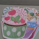 Chunful 9 Pcs Christmas Yard Decor Macaron Color Cupcake Yard Sign with Stakes Pastel Christmas Candy Lawn Decorations for Outside Holiday Xmas Winter Ornament Lawn Pathway