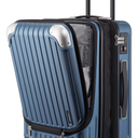 LEVEL8 Grace Expandable Carry On Luggage Airline Approved, 20 Inch Hardside Carry On Suitcase with Wheels, Travel Harshell Spinner Small Luggage with Tsa Lock, Blue, 20-Inch Carry-On