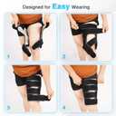 Plus Size Thigh Compression Wrap for Lymphedema & Swelling Relief, Adjustable Thigh Sleeve for Circulation & Muscle Recovery, Support for Men and Women (Tall, 2XL) (Black, XXL)