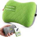 HIKENTURE Camping Pillow with Removable Cover, Ultralight Inflatable Pillow | Ergonomic Neck Lumber Support, Upgrade Leakproof Blow Up Pillow, Portable Packable for Hiking, Beach, Travel