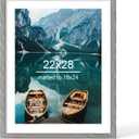 Hongkee 22x28 Frame, Rustic Grey Wood Style - Display Posters 18 x 24 with Mat or 22x28 without Mat, Wall Mounting Horizontal and Vertical, 1 Pack