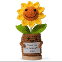 Levvohd Thank You Gifts for Teacher Women, Crochet Sunflower Gifts Office Desk Decor, for Mothers Day Birthday Graduation for Teacher Coworkers Appreciation