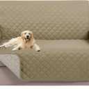 U-NICE HOME Loveseat Sofa Cover Reversible Couch Cover for Dogs with Elastic Straps Water Resistant Furniture Protector for Pets Couch Cover for 2 Cushion Couch (Loveseat, Light Camel/Beige)