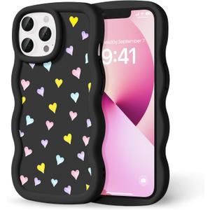 for iPhone 13 Pro Max Phone Case, Curly Wavy Frame with Cute Pattern