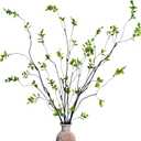 4 Pcs Artificial Ficus Branches Faux Eucalyptus Stems, 47.2 Inch Fake Greenery Stems Artificial Plants for Vase Filler Decoration, Fake Leaves Branches Centerpieces Decor