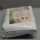 MYSKY HOME 100% White Blackout Curtains for Sliding Door 108 Inches Long Total Light Blocking Curtains for Living Room 2 Panels Grommet Room Darkening Drapes with White Pom Pom Sheer 52 x 108 Inch