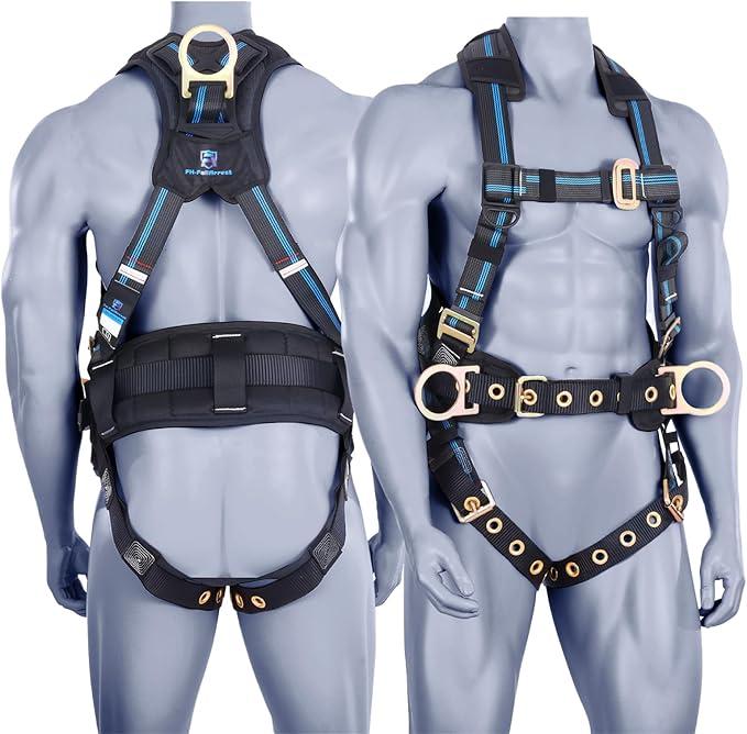 Fall Protection Full Body Safety Harness,Roofing Harness with Support Belt for Construction(XS/S)