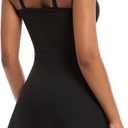 Women's Tennis Dress with Shorts Golf Athletic Workout Dress with Built-in Bra & Pockets Easy Peasy Shorts (Black, L)