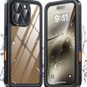 ANTSHARE for iPhone 16 Pro Case, Waterproof Built-in Screen Protector, [12 FT Military Drop Proof] [Full Body Shockproof] [Dustproof] [IP68 Underwater] Phone Case for iPhone 16 Pro 6.3''- Black/Clear