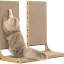 Zakkart 2-Pack Cat Scratching Board, 25.6'' Tall Cardboard L Shape Vertical Cat Scratchers for Indoor Cats, Cat Scratching Post for Wall and Couch, Large